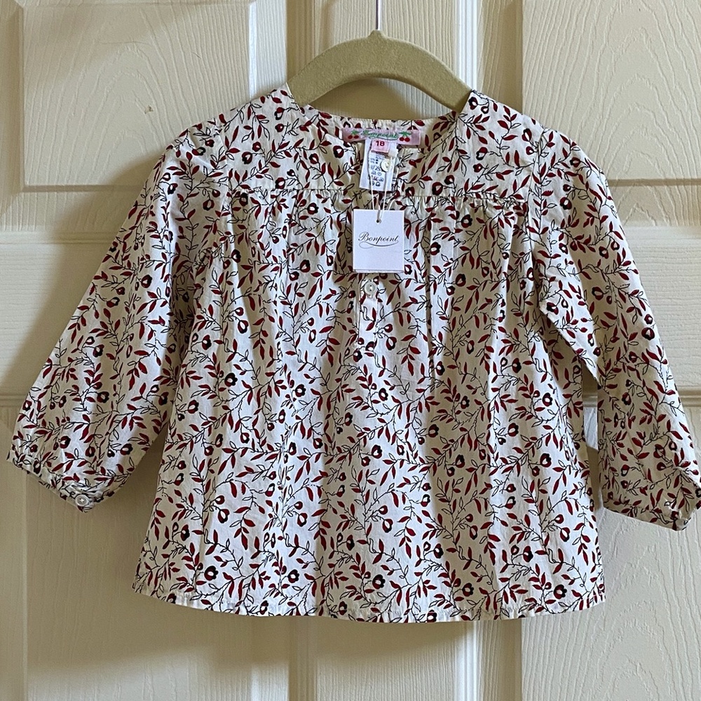 Bonpoint Cotton Baby Girl  Blouse NWT 18months - Picture 2 of 7